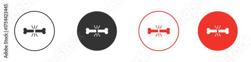 Bone break icon silhouette. editable vector template