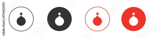 Bomb icon silhouette. editable vector template