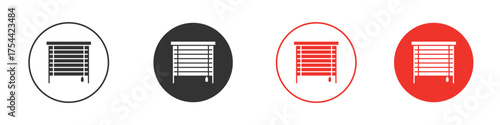 Blinds open icon silhouette. editable vector template