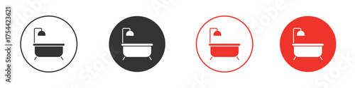 Bath icon silhouette. editable vector template