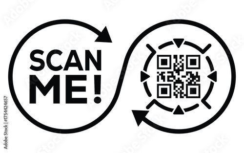 QR code scan icon set. Scan me frame. QR code scan for smartphone. QR code for mobile app, payment and identification. Vector illustration.
