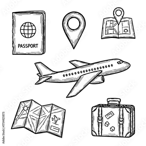 Travel Icon Set Sketch
