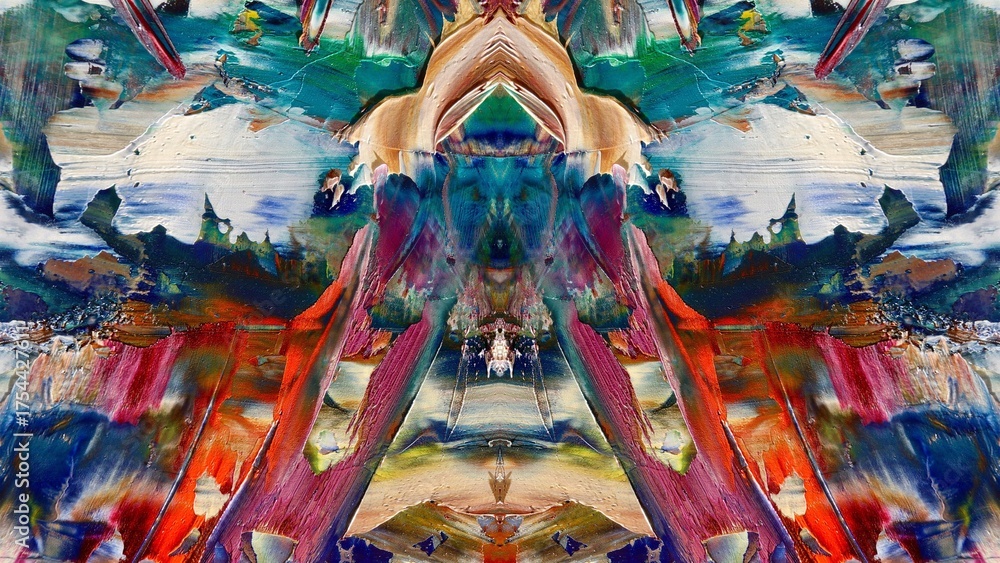 Fototapeta premium Abstract art background . Hand painting artwork on canvas .