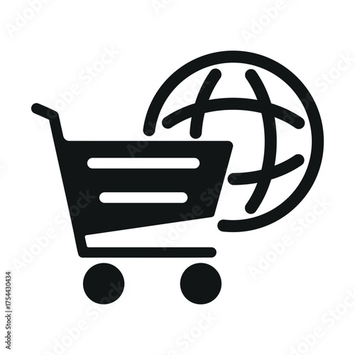 E-commerce icons, online shopping, store