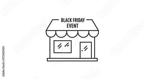 Black Friday Event Storefront Illustration.