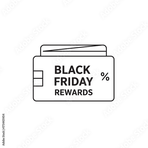 Black Friday Rewards Card with Percentage Symbol.
