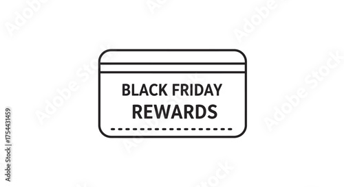 Black Friday Rewards Card Icon for Shopping and Discounts.