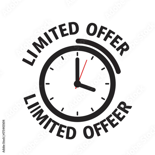 Limited Offer Clock Icon Symbolizing Urgency and Time Sensitivity.