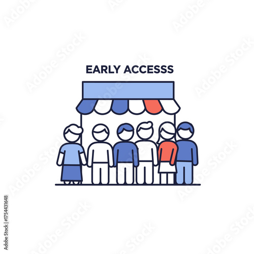 People queuing for early access to a store.