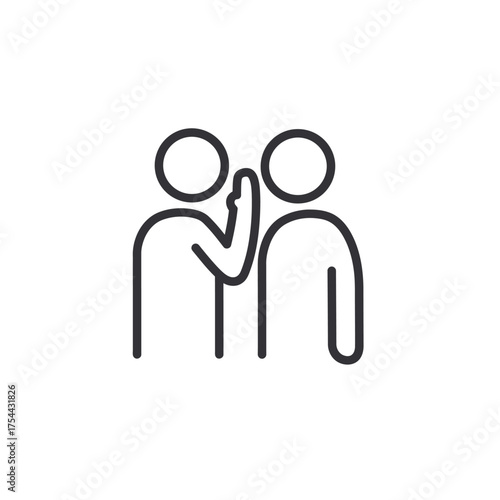 Two people whispering a secret sharing confidential information.