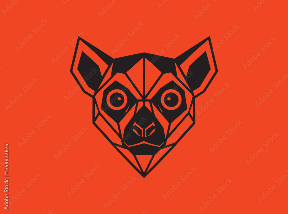 Fototapeta premium Symmetrical Geometric Lemur face