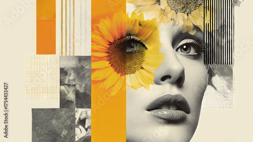 A striking vertical collage featuring a beautiful woman with a sunflower eye. The image evokes a blooming spring, posing a metaphorical question about beauty and observation.
 