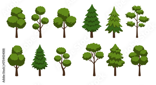 Isometric school building with students and bus on street scene