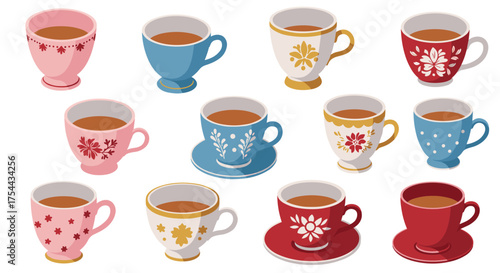 Isometric recycling trucks with waste bins and worker in action