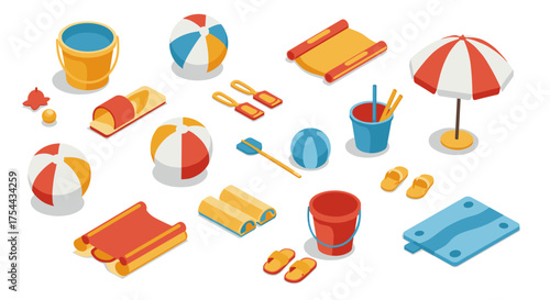 Isometric medical equipment set with hospital furniture and devices for healthcare design