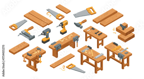 Isometric avatars of diverse occupations with varied uniforms and styles