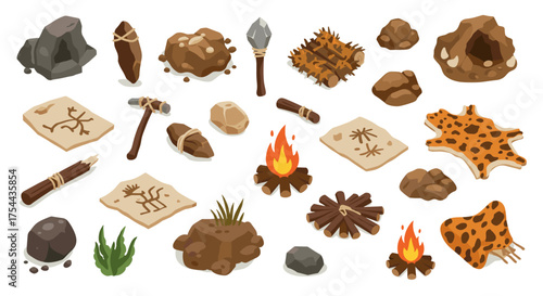 Isometric urban gardening scene with farmer and flower beds