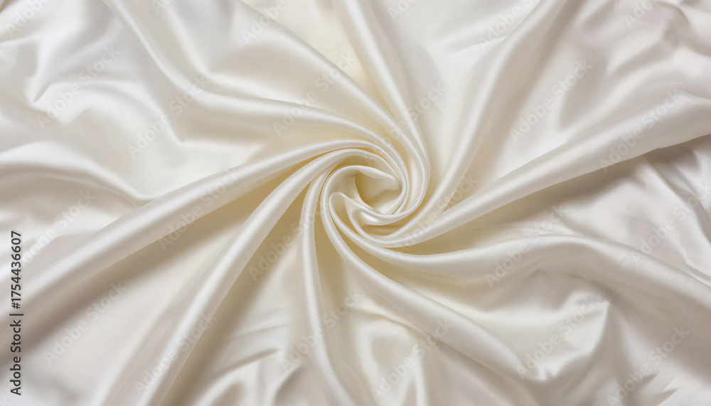 Obraz premium The abstract background is a drapery of weightless, translucent textiles with soft, deep folds. The glossy material creates a soothing undulating pattern.