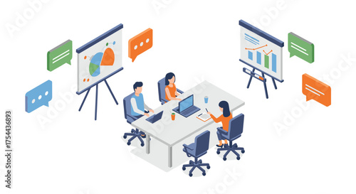 Isometric campus scene with students engaged in outdoor activities