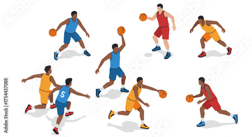 Isometric wetland scene with crocodiles in a lush green habitat