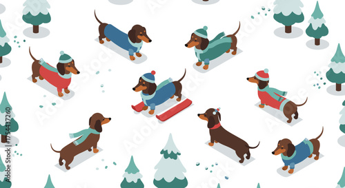 Isometric woman shopping with multiple bags in hand