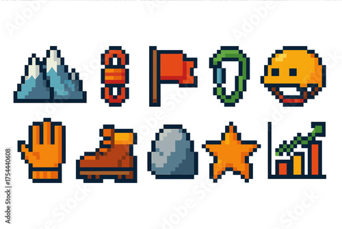 Adventure, outdoor 3d icon set. Hiking, climbing equipment icons in 3d style
