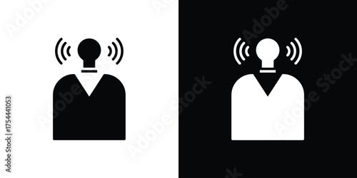 Brand awareness icon black silhouette pack. black and white icons