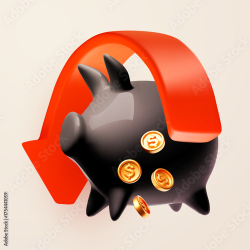 Bank financial investment collapse. Money and savings loss.