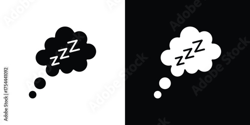 Zzz icon black silhouette pack. black and white icons