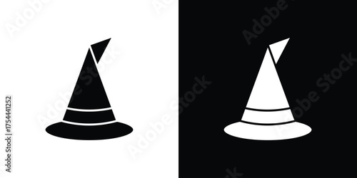 Witch hat icon black silhouette pack. black and white icons