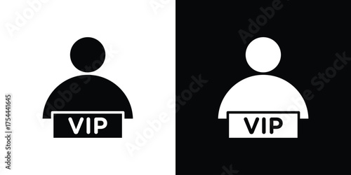 VIP person icon black silhouette pack. black and white icons