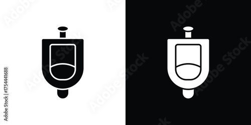 Urinal icon black silhouette pack. black and white icons