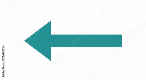 Free Download Illustration of a teal left-pointing arrow isolated on white background for navigation, direction indication, and user interface design elements in web and print projects - GFXLoad