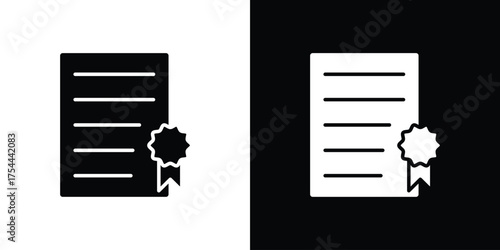 Thesis icon black silhouette pack. black and white icons