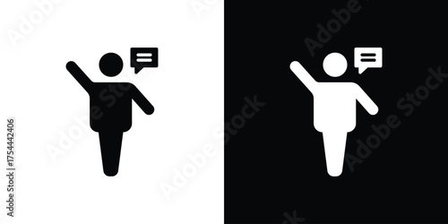 Suggestion icon black silhouette pack. black and white icons