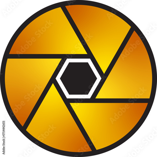 Golden Camera Aperture Shutter Illustration