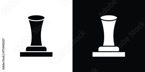 Stamp icon black silhouette pack. black and white icons