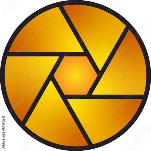Golden Camera Aperture Shutter Illustration