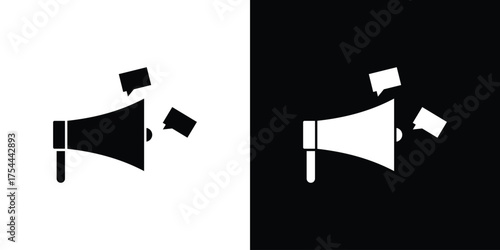 Social campaign icon black silhouette pack. black and white icons