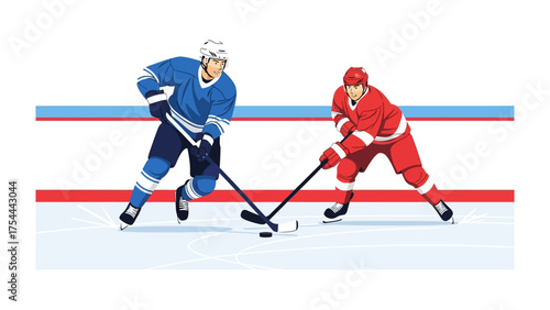 Ice Hockey Match: Capturing the dynamic action of an ice hockey match, showcasing a skilled player poised to score, emphasizing the excitement and energy of the sport.