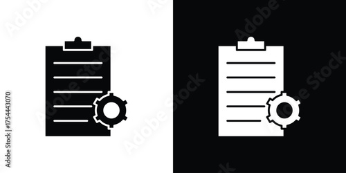 Smart contract icon black silhouette pack. black and white icons