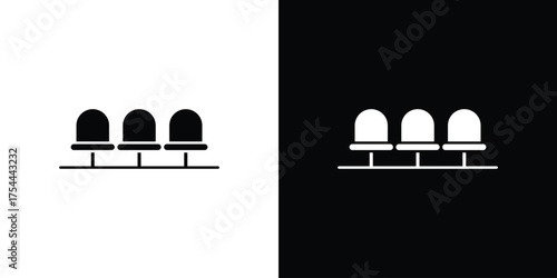 Seats icon black silhouette pack. black and white icons