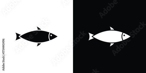 Sardine icon black silhouette pack. black and white icons