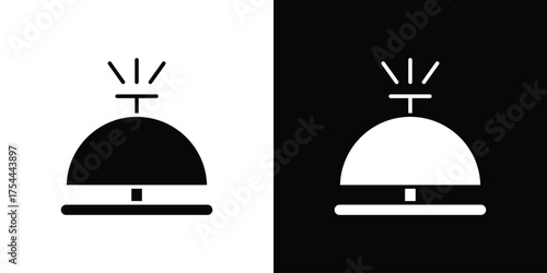 Reception bell icon black silhouette pack. black and white icons