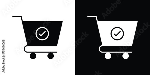 Purchase order icon black silhouette pack. black and white icons