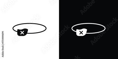 Pirate eye patch icon black silhouette pack. black and white icons