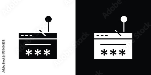 Password phishing icon black silhouette pack. black and white icons