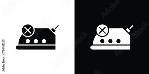 No ironing icon black silhouette pack. black and white icons