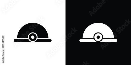 Mining Helmet icon black silhouette pack. black and white icons