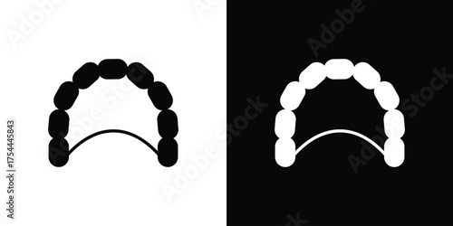 Maxilla icon black silhouette pack. black and white icons